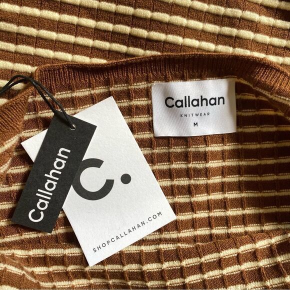 Callahan Mimi Knit Mini Dress stripes cross cross halter sold out Revolve M NWT - Picture 9 of 9